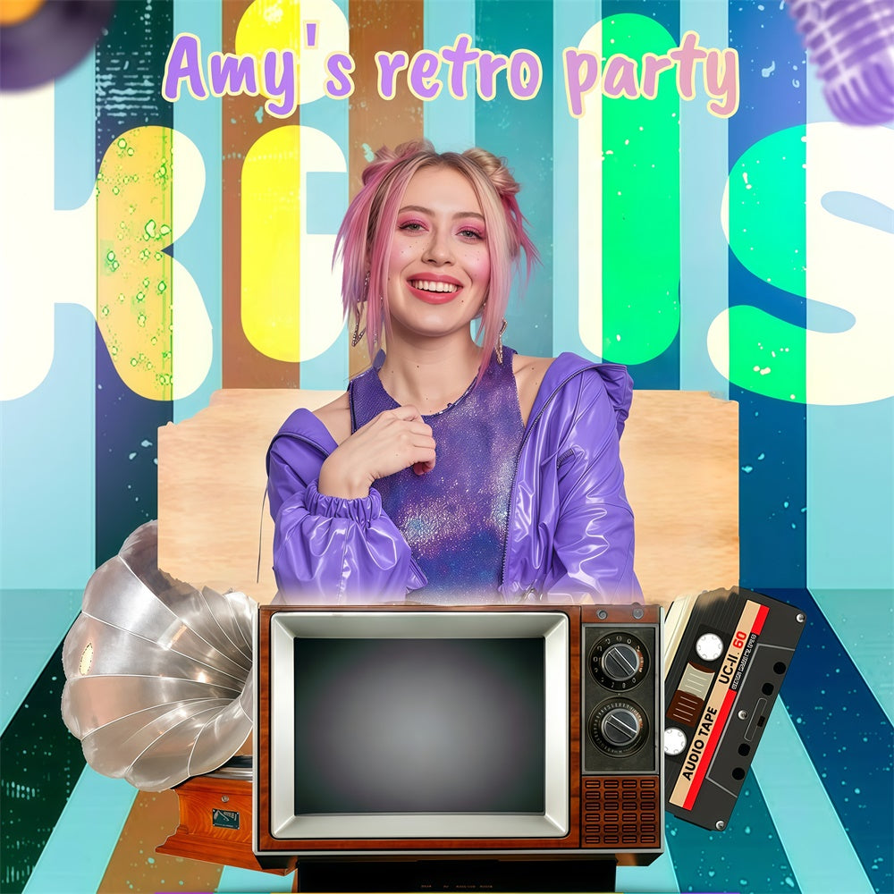80's Photo Backdrop Stylish Nostalgic Party Custom Backdrop GQ4-364