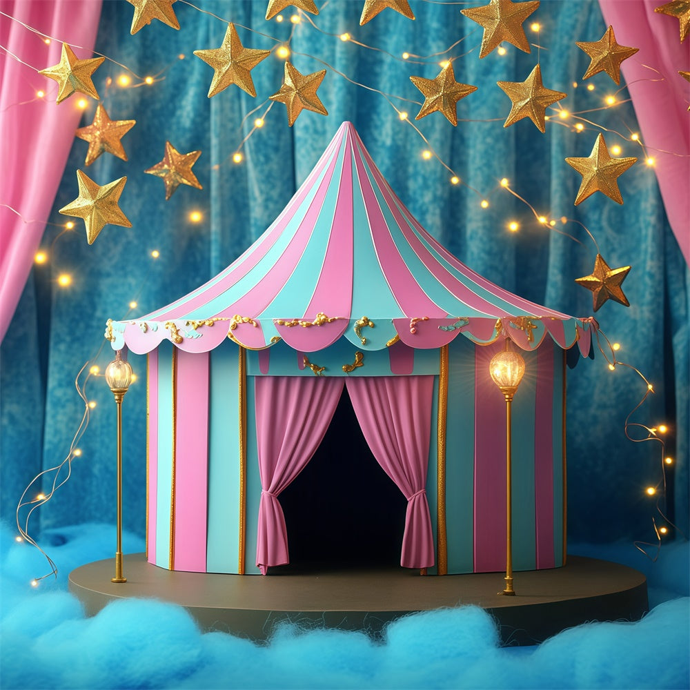 Carnival Tent Backdrop Dreamy Circus Night Show Backdrop GQ5-106