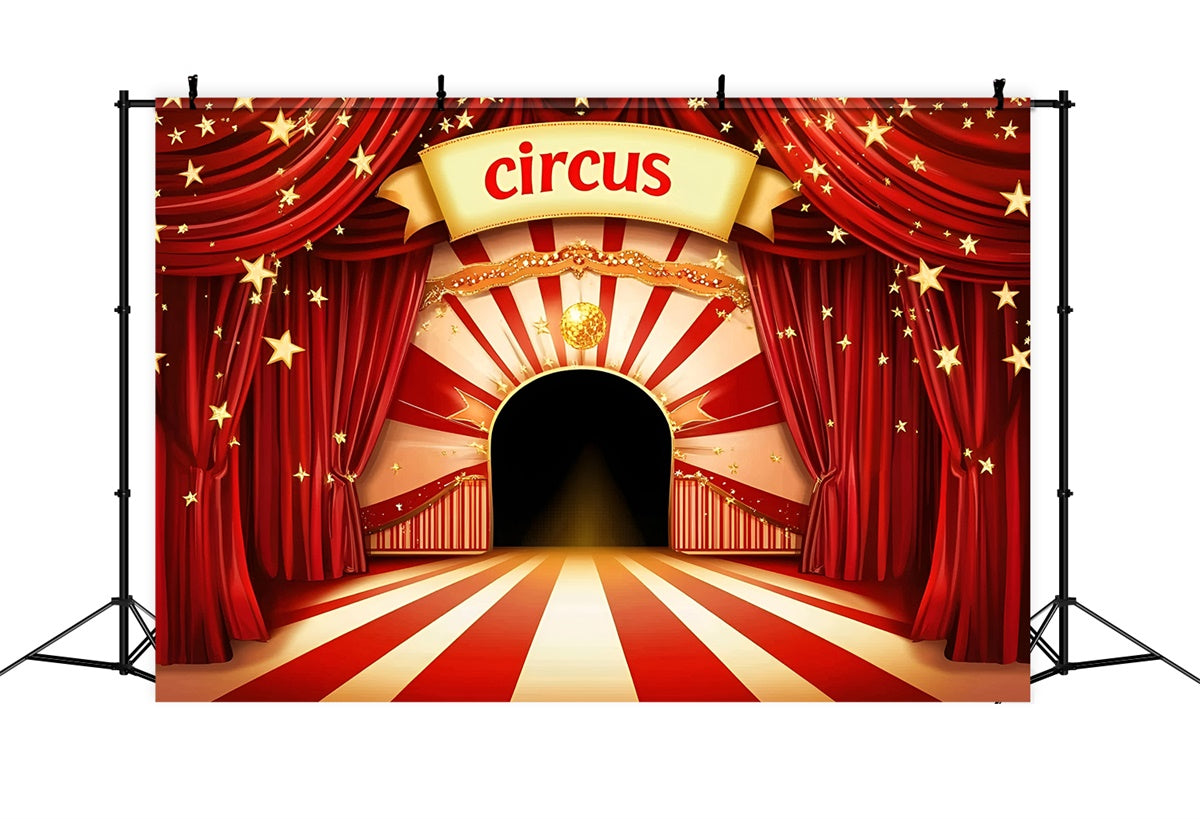 Circus Photo Backdrop Classic Circus Red Curtain Backdrop GQ5-107