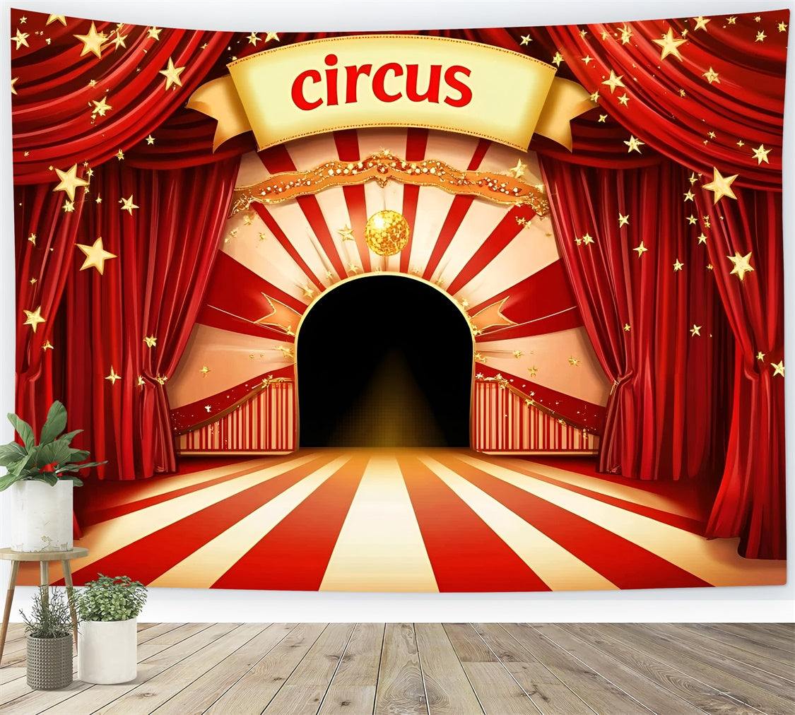 Circus Photo Backdrop Classic Circus Red Curtain Backdrop GQ5-107
