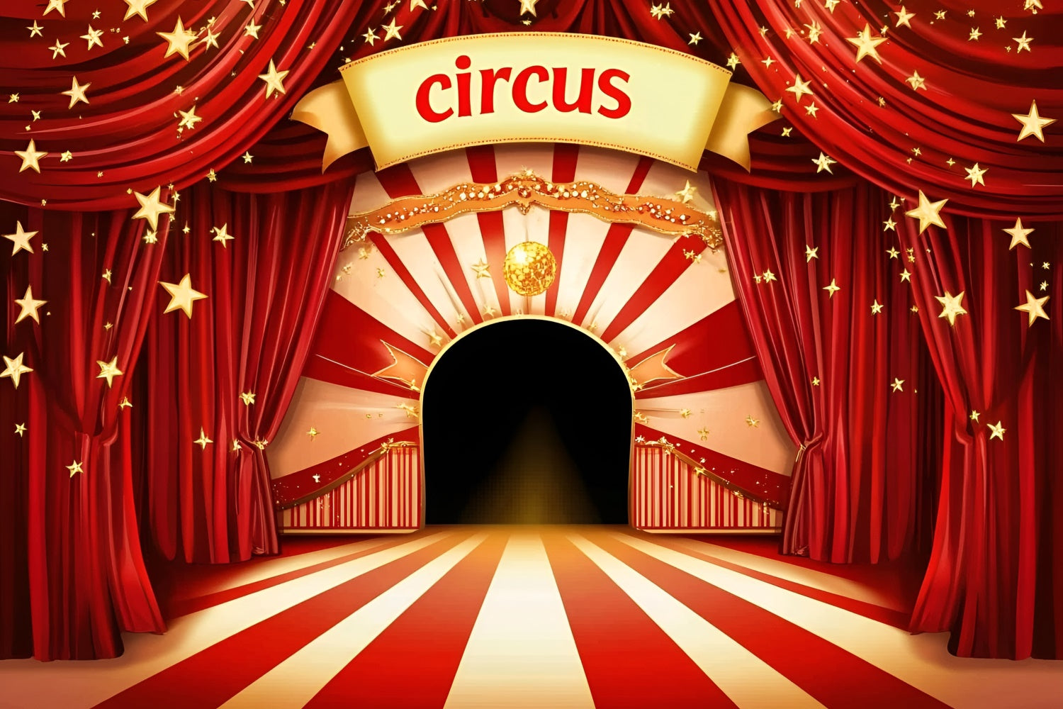 Circus Photo Backdrop Classic Circus Red Curtain Backdrop GQ5-107