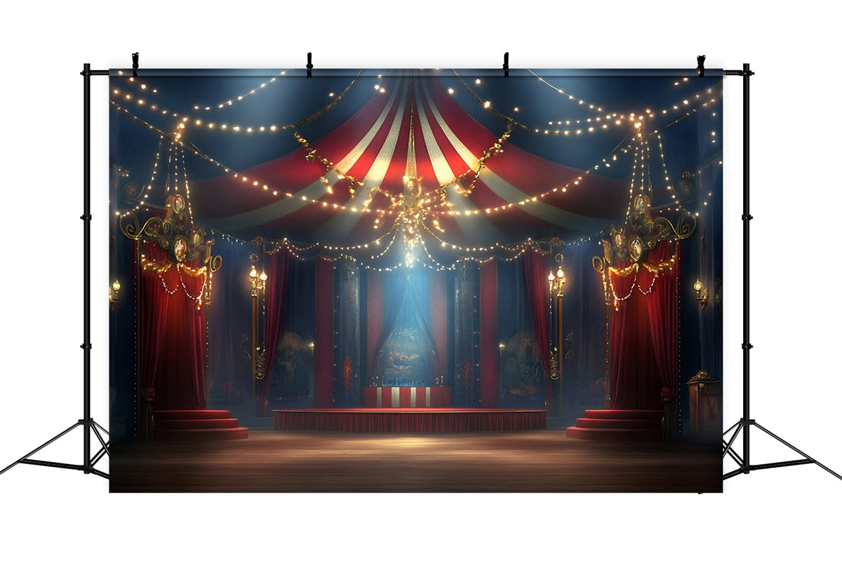 Vintage Circus Backdrop Night Circus String Lights Backdrop GQ5-109