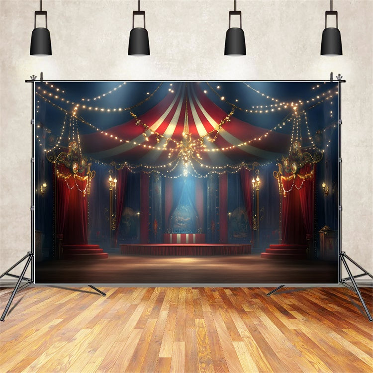 Vintage Circus Backdrop Night Circus String Lights Backdrop GQ5-109