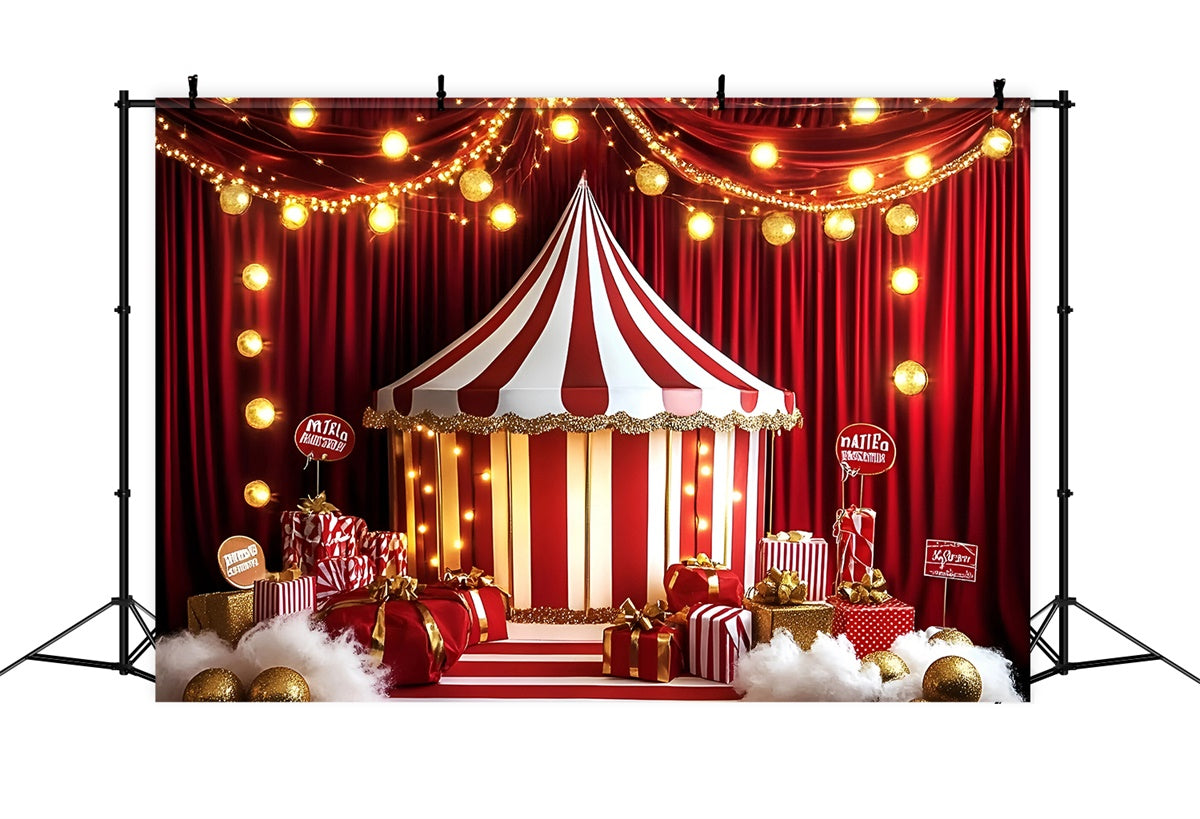 Circus Tent Backdrop Holiday Stage Tent Lights Backdrop GQ5-120