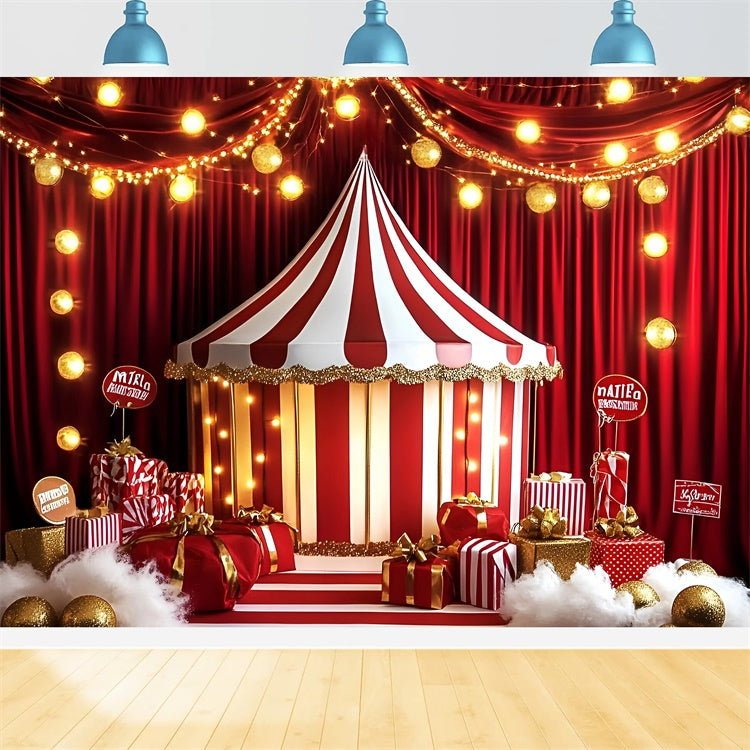 Circus Tent Backdrop Holiday Stage Tent Lights Backdrop GQ5-120
