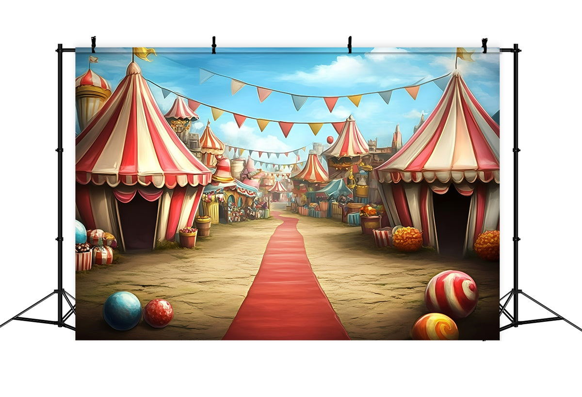 Circus Backdrops Carnival Tents Street Market Backdrop GQ5-125