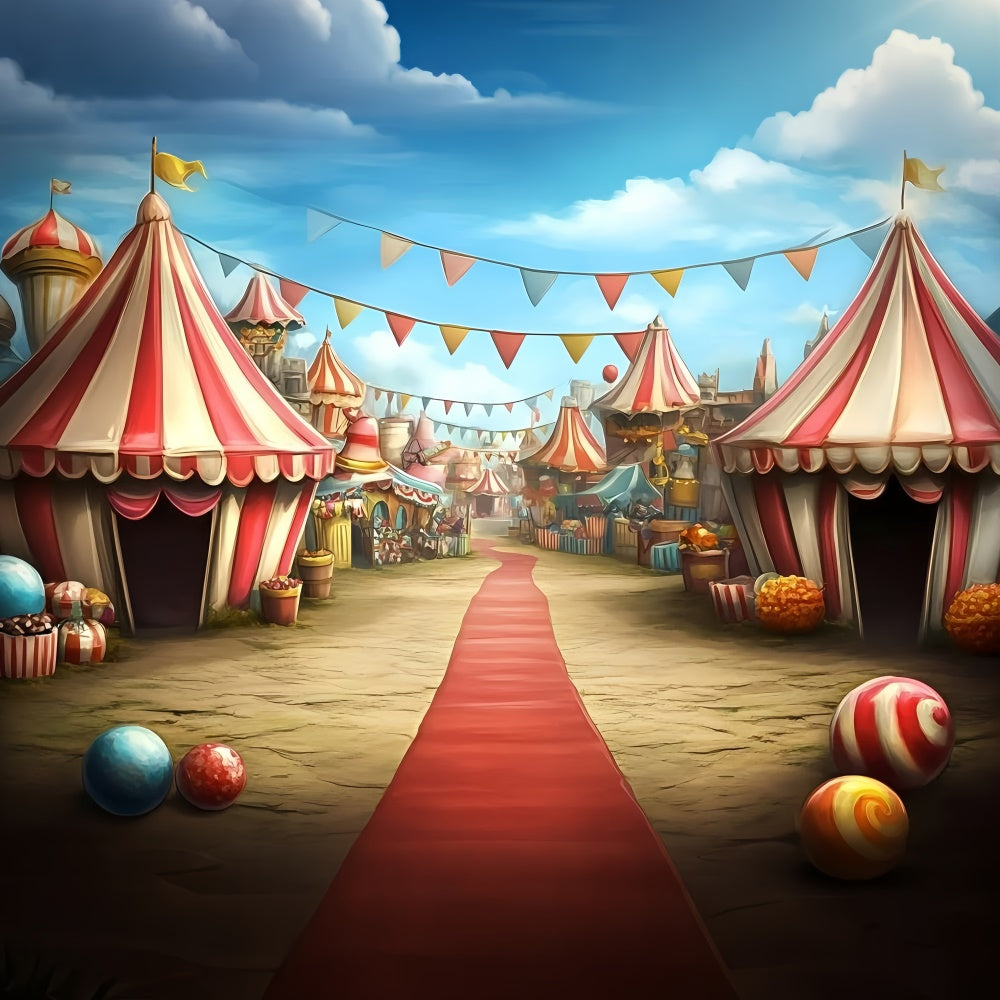 Circus Backdrops Carnival Tents Street Market Backdrop GQ5-125