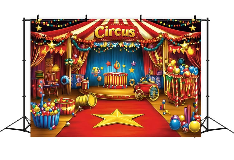 Circus Photo Backdrop Retro Circus Tent Stage Backdrop GQ5-128