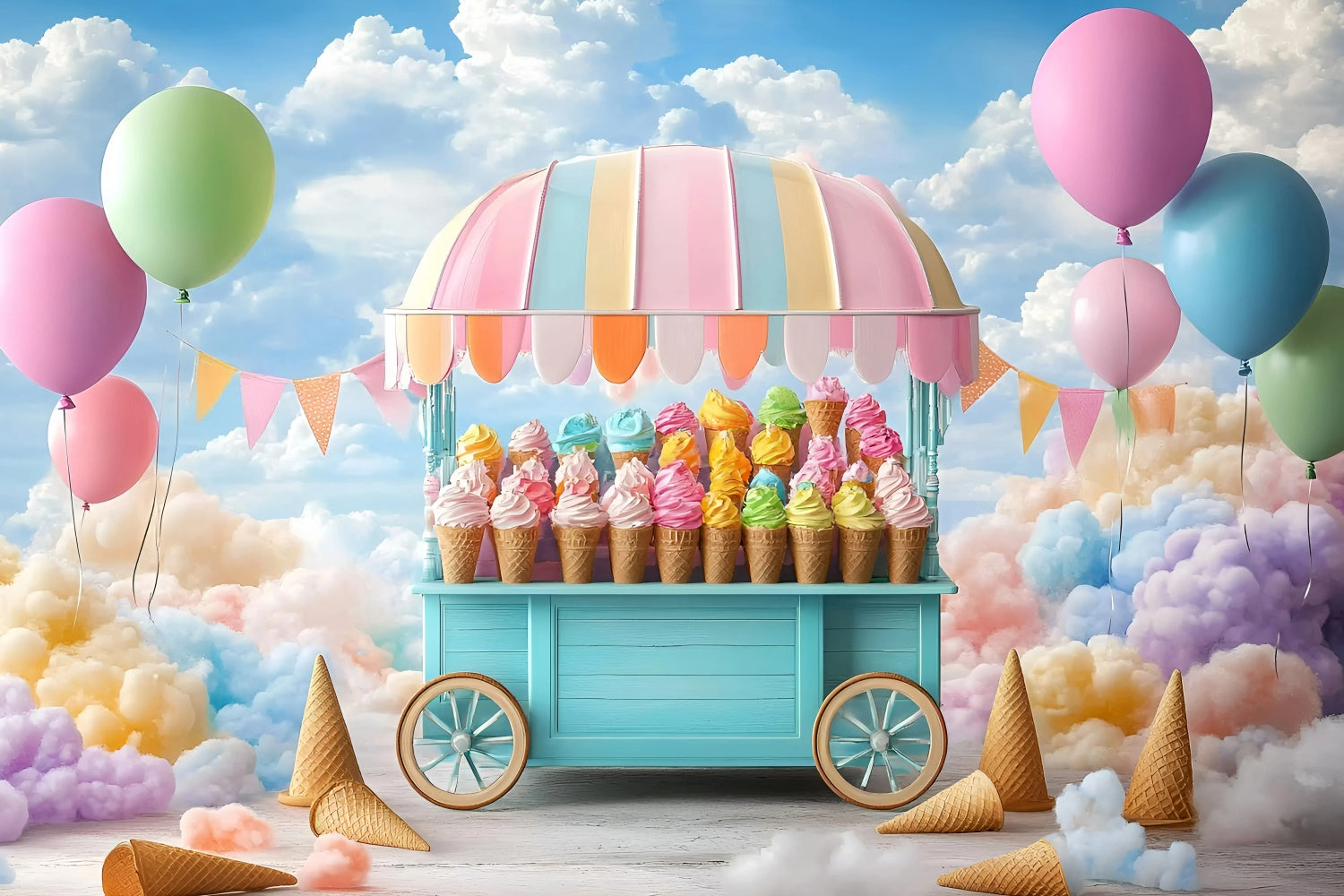 Newborn Photography Backdrop Ice Cream Carnival Backdrop GQ5-139