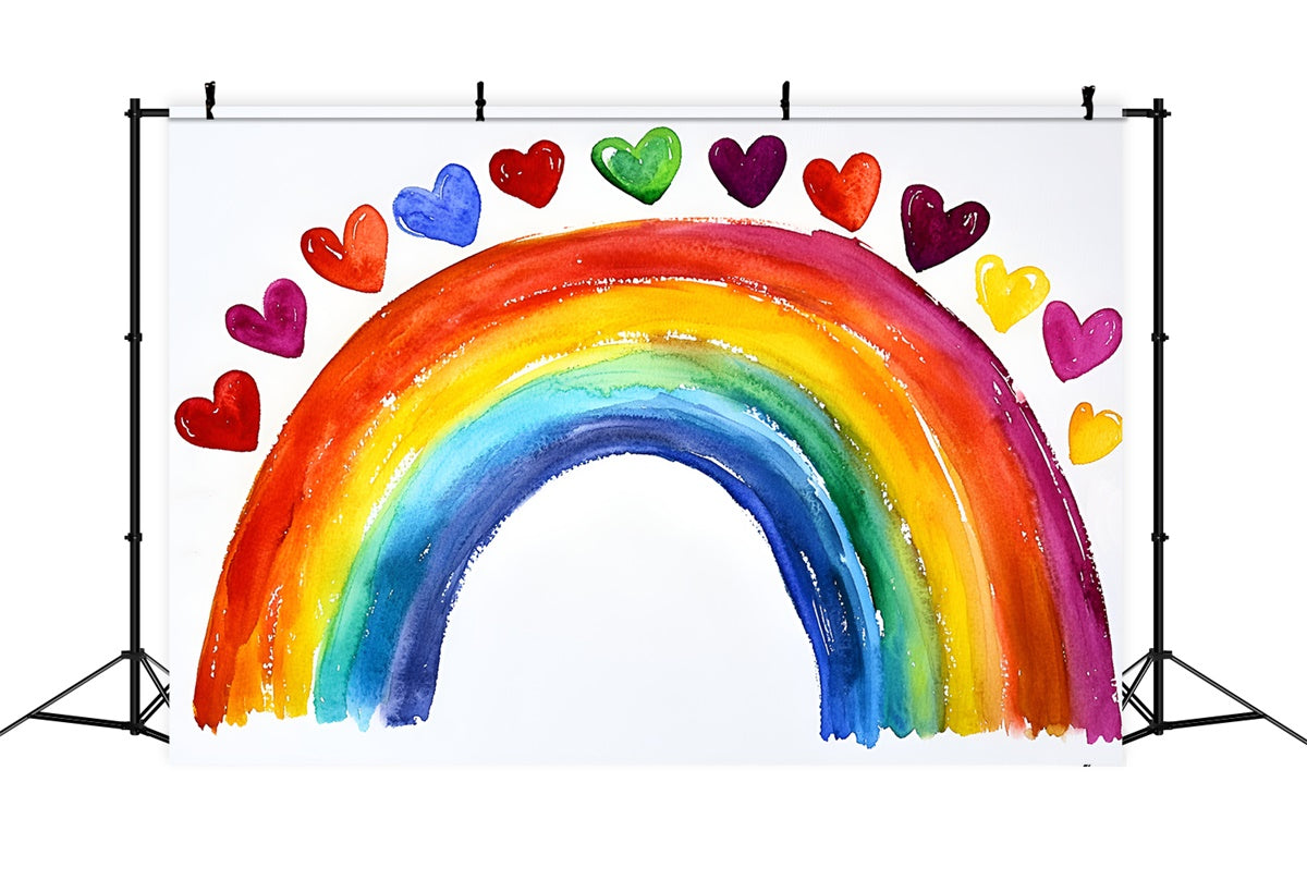 Rainbow Backdrop Rainbow Heart Magic Children Backdrops GQ5-143