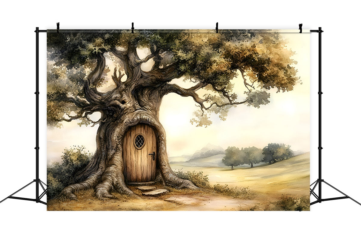 Children Backdrops Enchanted Treehouse Door Backdrop GQ5-144
