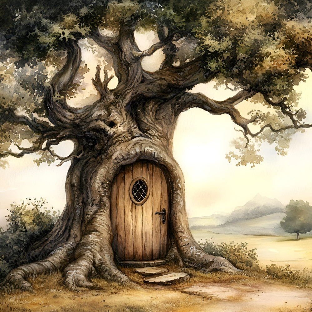 Children Backdrops Enchanted Treehouse Door Backdrop GQ5-144