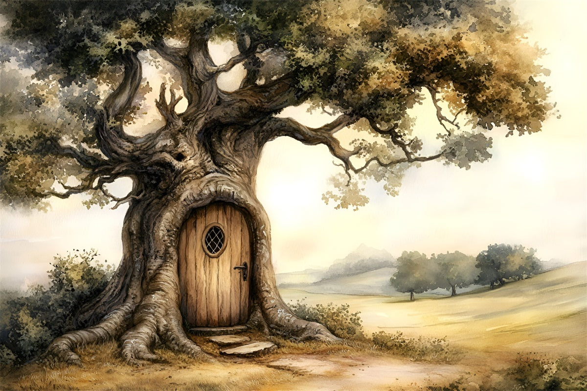 Children Backdrops Enchanted Treehouse Door Backdrop GQ5-144