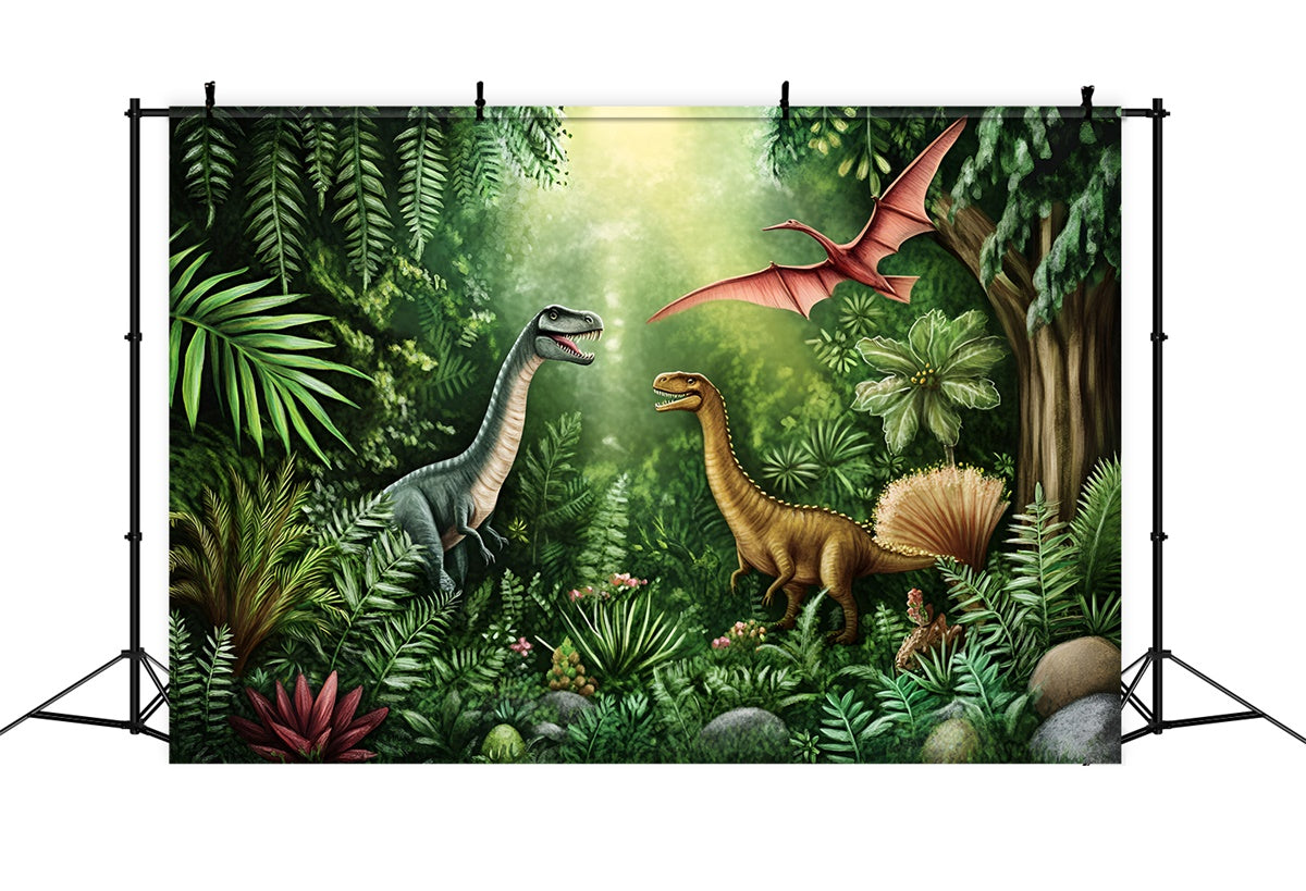 Photography Backdrops For Kids Dino Jungle World Backdrop GQ5-146