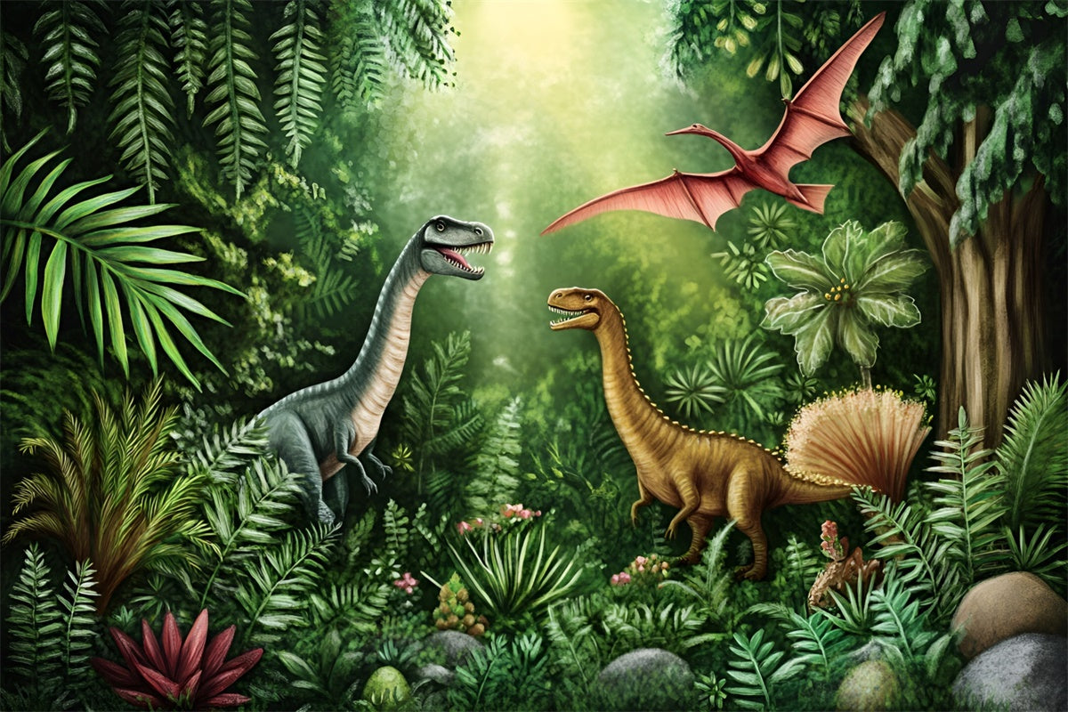 Photography Backdrops For Kids Dino Jungle World Backdrop GQ5-146