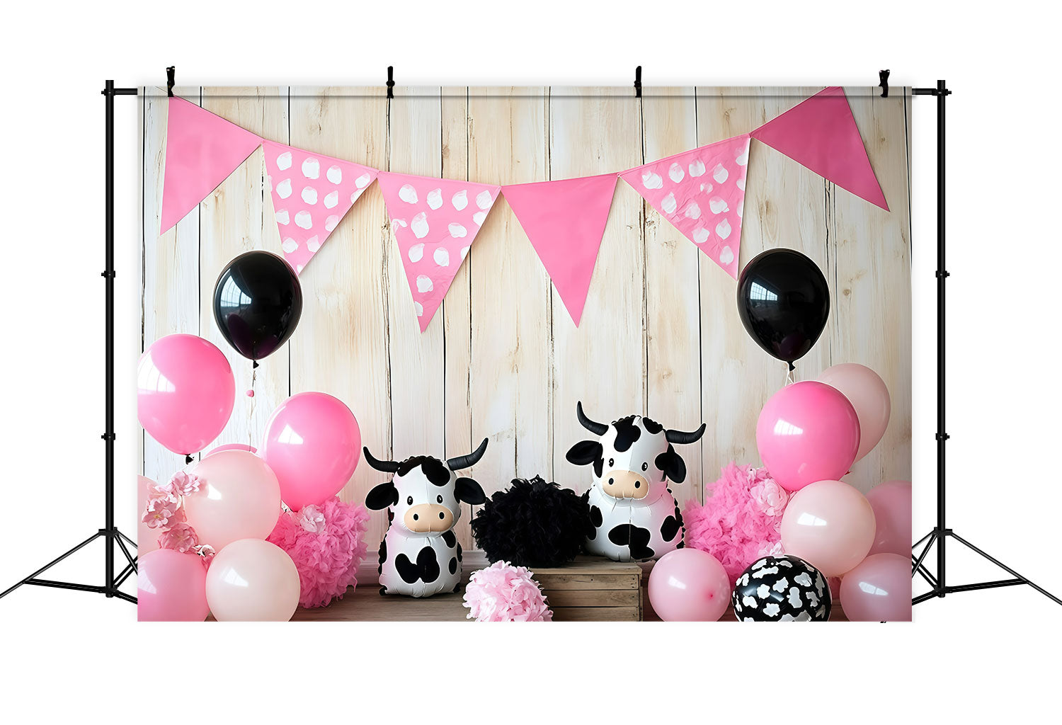 Newborn Photography Backdrops Cute Cow Balloon Backdrop GQ5-148