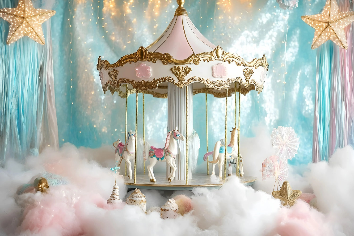 Newborn Backdrops Fairytale Carousel Dreams Backdrop GQ5-149