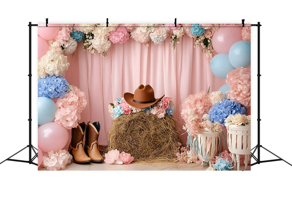 Cowgirl Backdrop Ideas Floral Western Charm Kids Backdrop GQ5-154