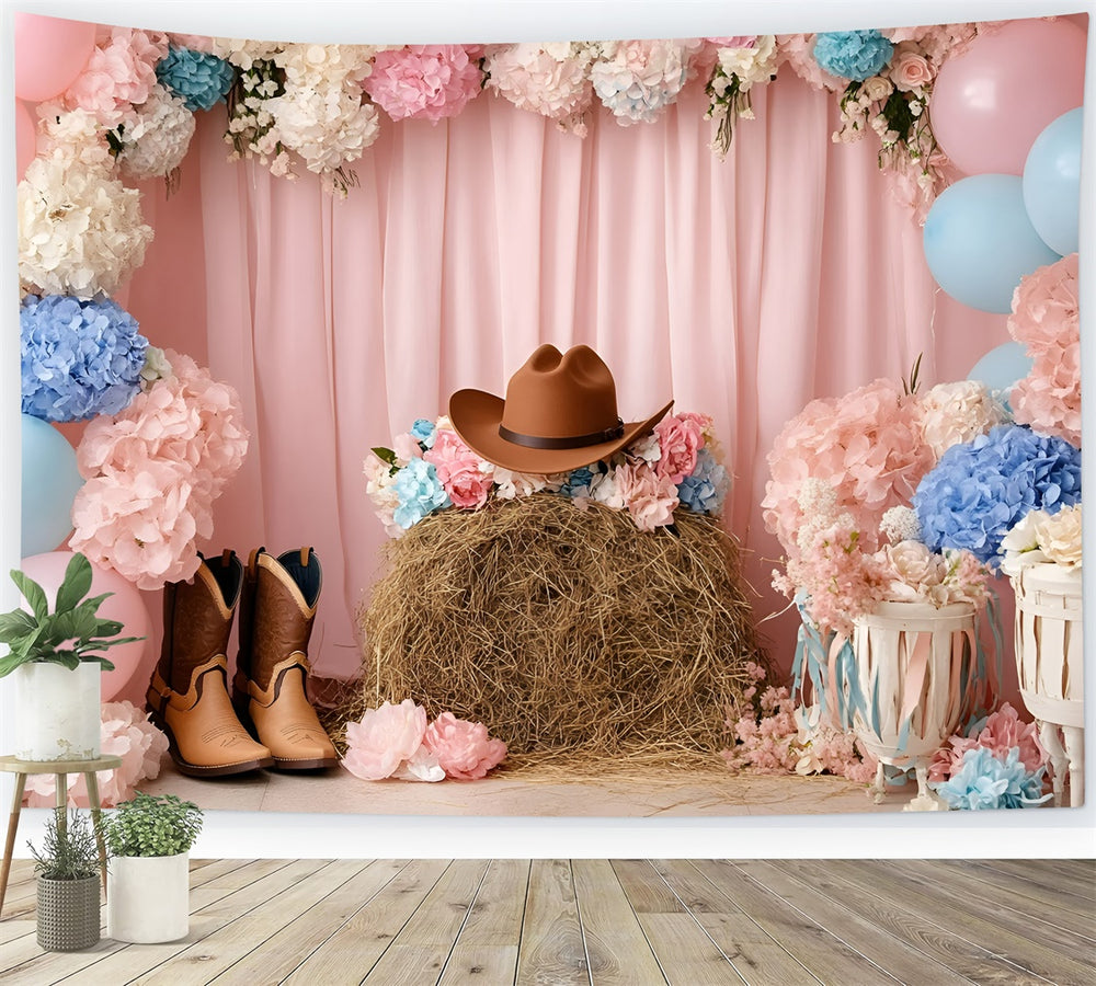 Cowgirl Backdrop Ideas Floral Western Charm Kids Backdrop GQ5-154