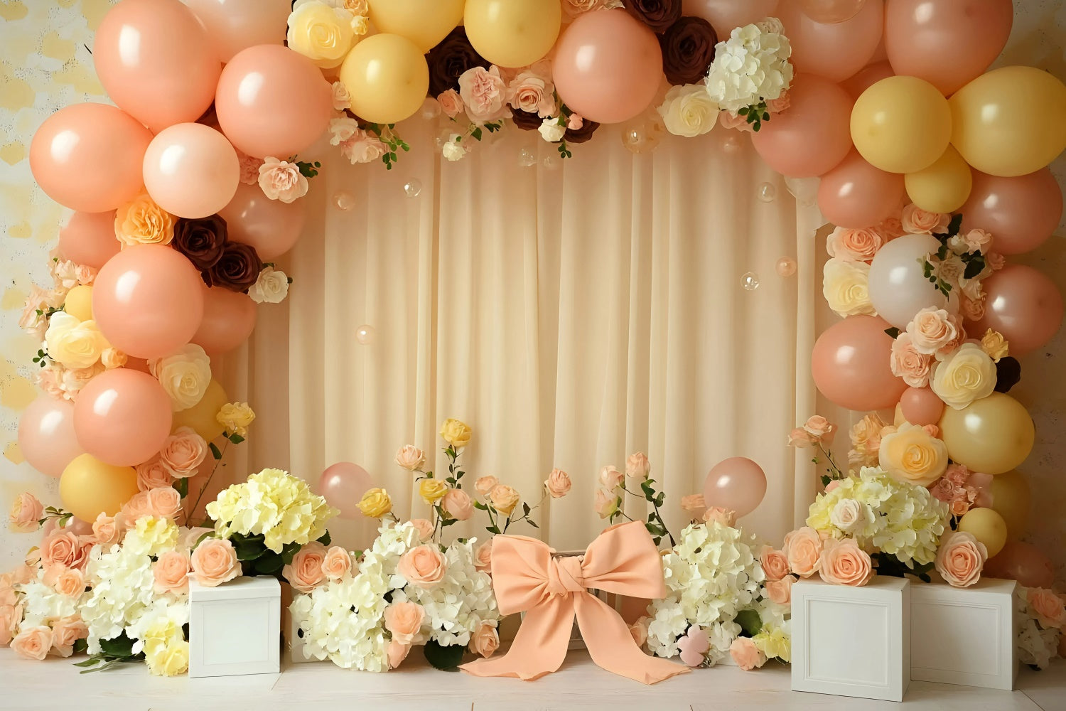 Newborn Photography Backdrops Pastel Flower Arch Backdrop GQ5-155