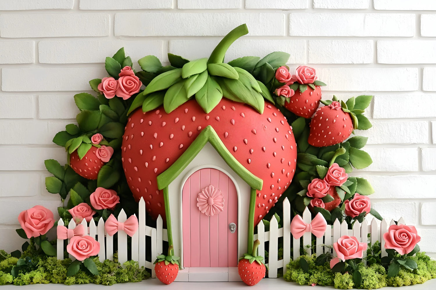 Kids Photo Backdrop Sweet Strawberry Garden Backdrop GQ5-162