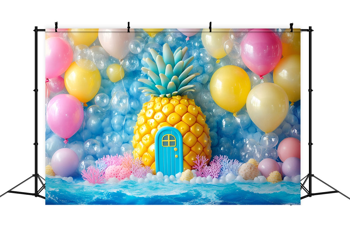 Newborn Photo Backdrop Pineapple Party Balloon Backdrop GQ5-164