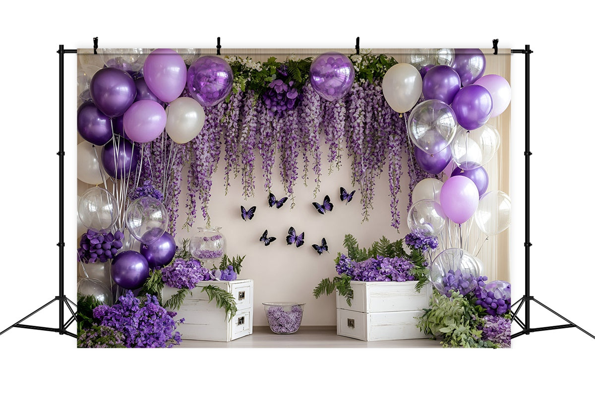 Newborn Photography Backdrop Purple Balloon Blossom Backdrop GQ5-169