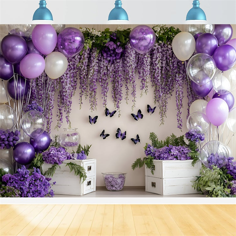 Newborn Photography Backdrop Purple Balloon Blossom Backdrop GQ5-169