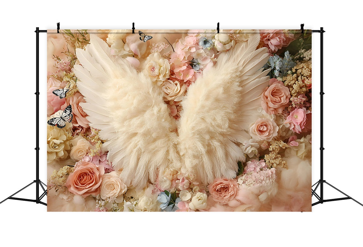 Kids Backdrops Angel Wings Blossom Garden Backdrop GQ5-171