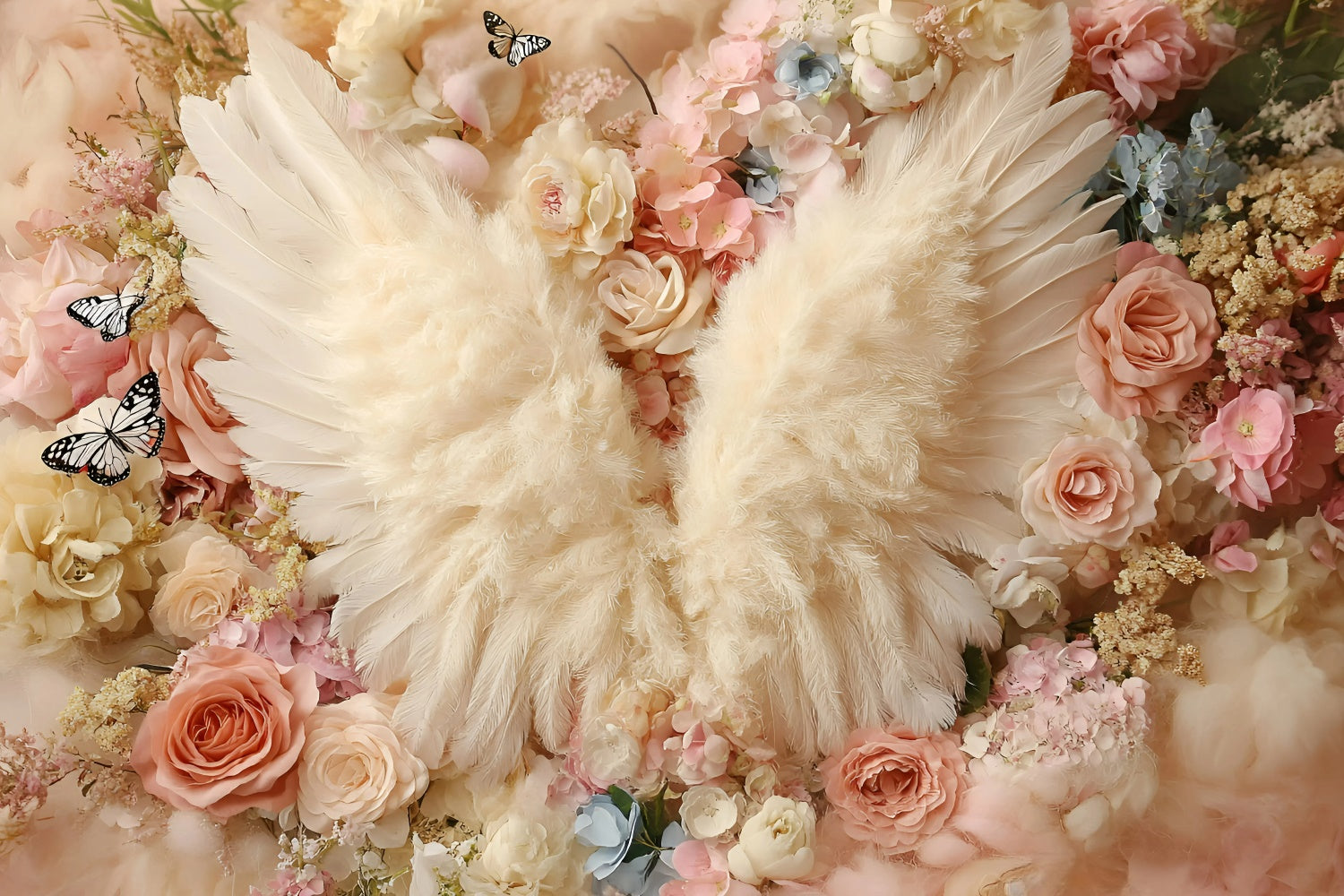 Kids Backdrops Angel Wings Blossom Garden Backdrop GQ5-171