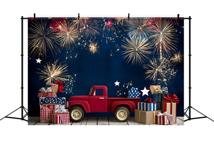 Fireworks Backdrop Firework Red Truck Children Backdrops GQ5-179