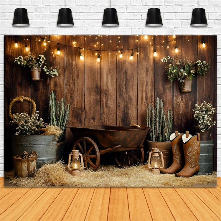 Cowboy Backdrops Cactus Charm Western Children Backdrops GQ5-181