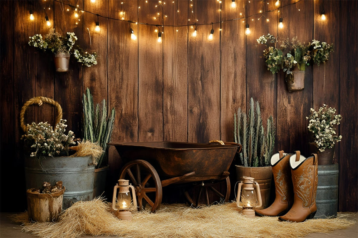 Cowboy Backdrops Cactus Charm Western Children Backdrops GQ5-181