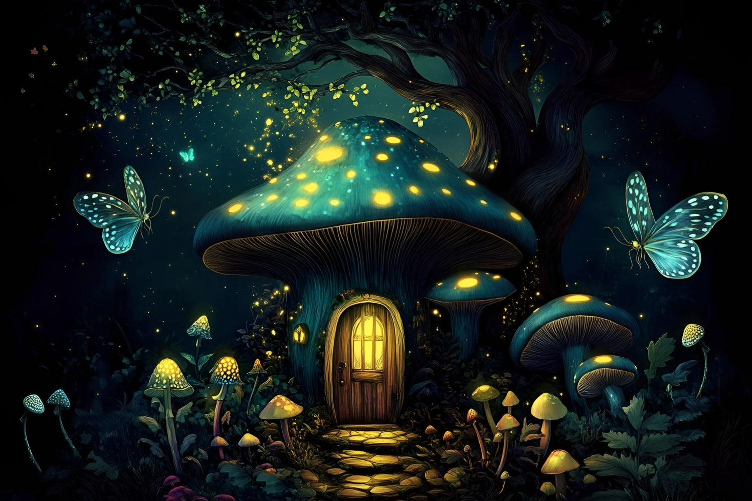 Children Backdrops Enchanted Mushroom Forest Backdrop GQ5-187