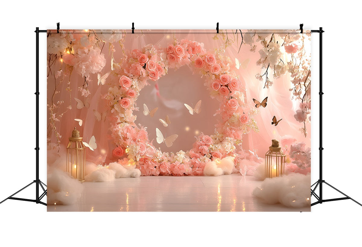 Butterfly Photo Backdrop Rose Ring Fairy Tale Newborn Backdrop GQ5-188