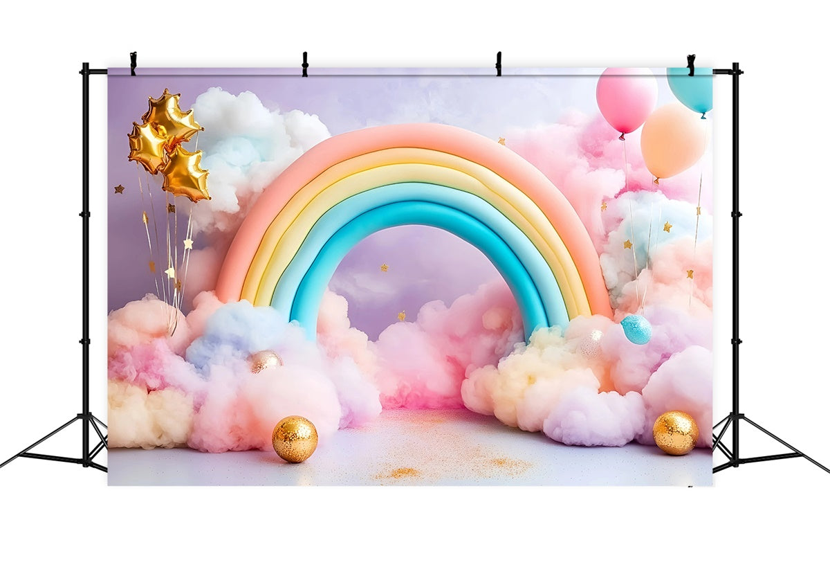 Rainbow Photo Backdrop Pastel Balloon Archway Kids Backdrop GQ5-189