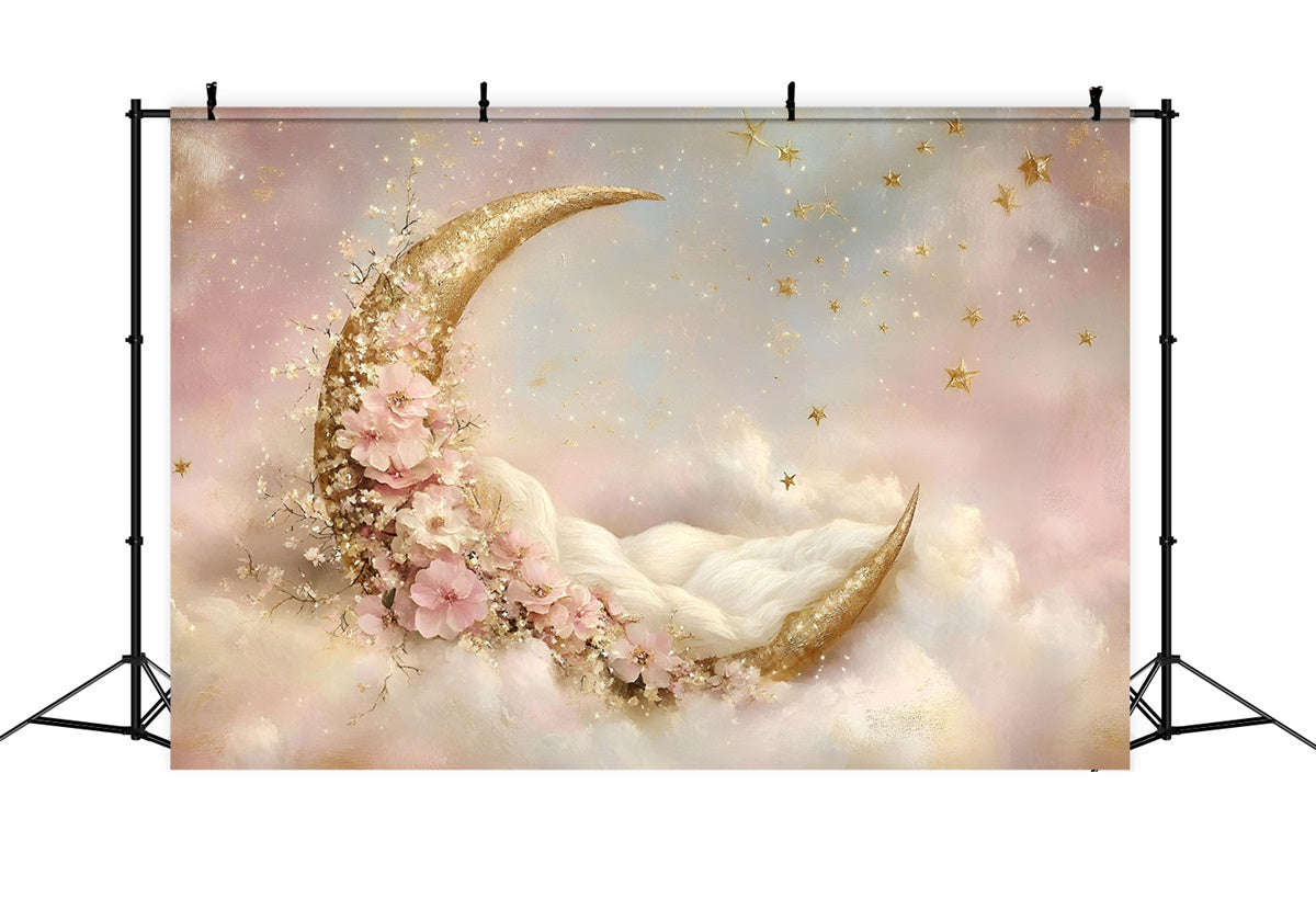 Newborn Photo Backdrop Crescent Blossom Dream Backdrop GQ5-198