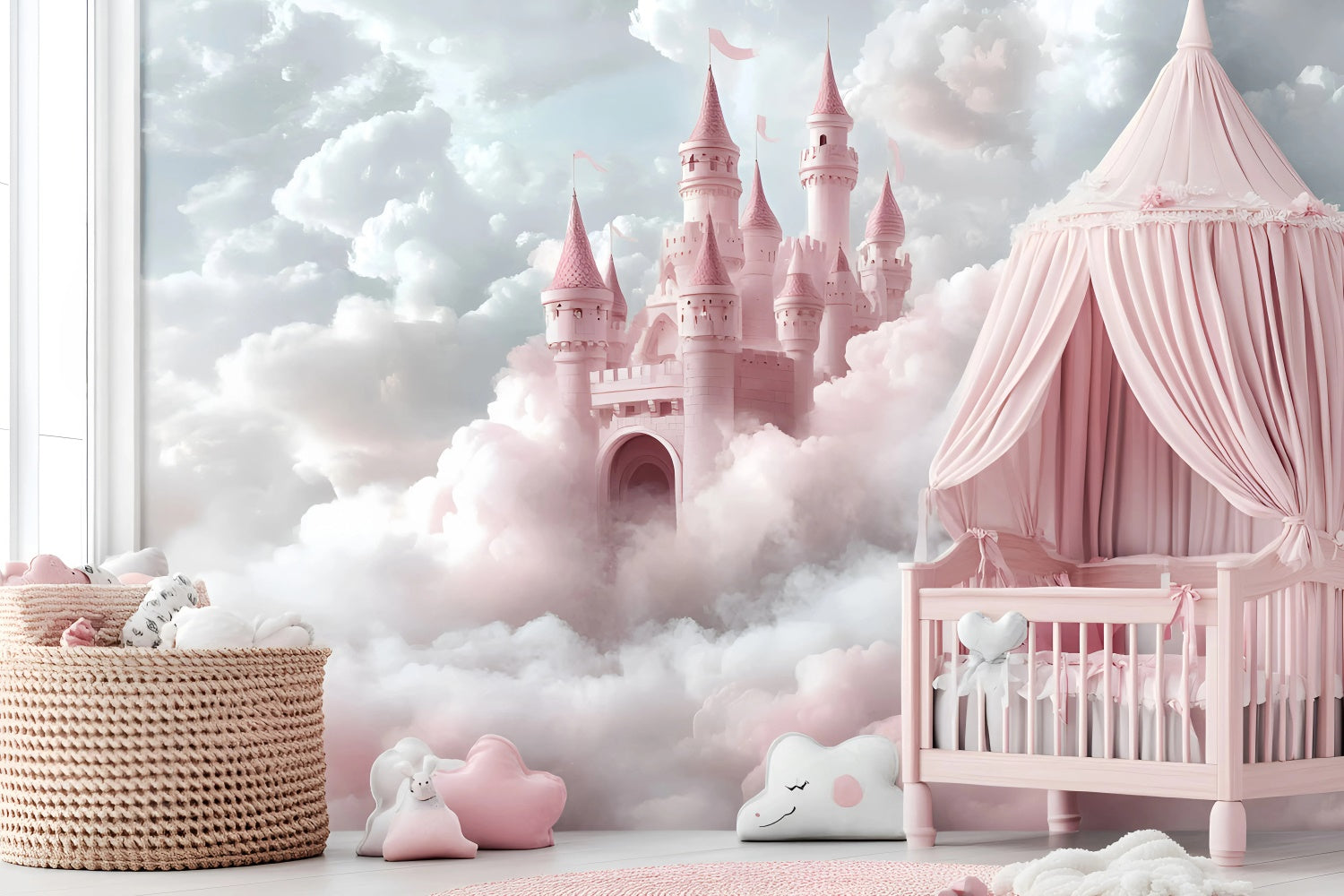 Princess Castle Backdrop Floating Cloud Castle Newborn Backdrop GQ5-202