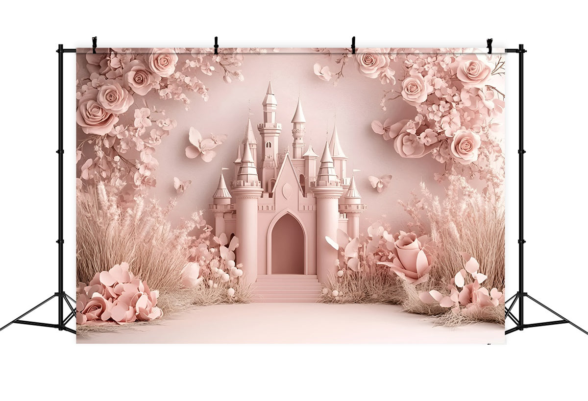 Castle Backdrop Soft Petal Castle Charm Newborn Backdrop GQ5-203