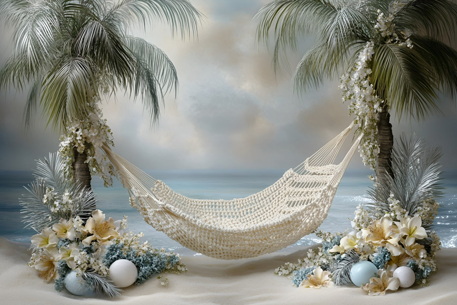 Photography Backdrops For Kids Floral Beach Palm Backdrop GQ5-204
