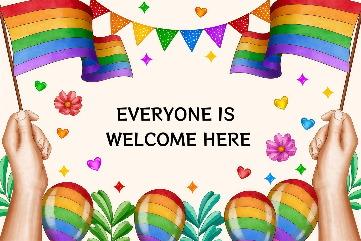 Pride Month Backdrop Illustrated Banner Backdrop GQ5-211