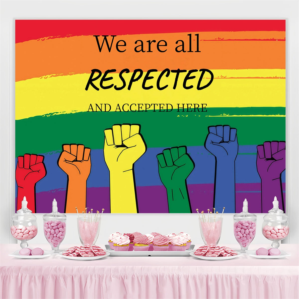 Pride Backdrops Pride Power Unity Fists Backdrop GQ5-213
