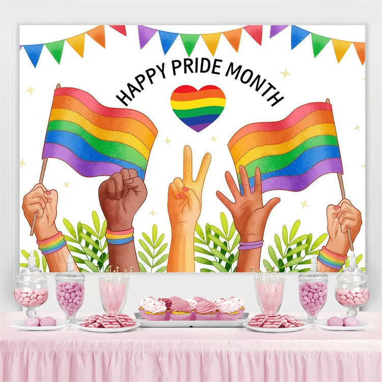 Pride Backdrop Unity Hands Celebration Backdrop GQ5-214