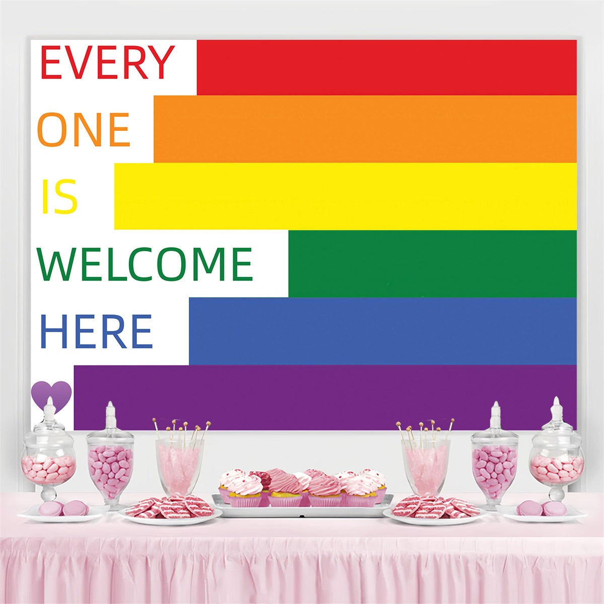 Pride Backdrop Striped Minimalist Welcome Backdrop GQ5-219