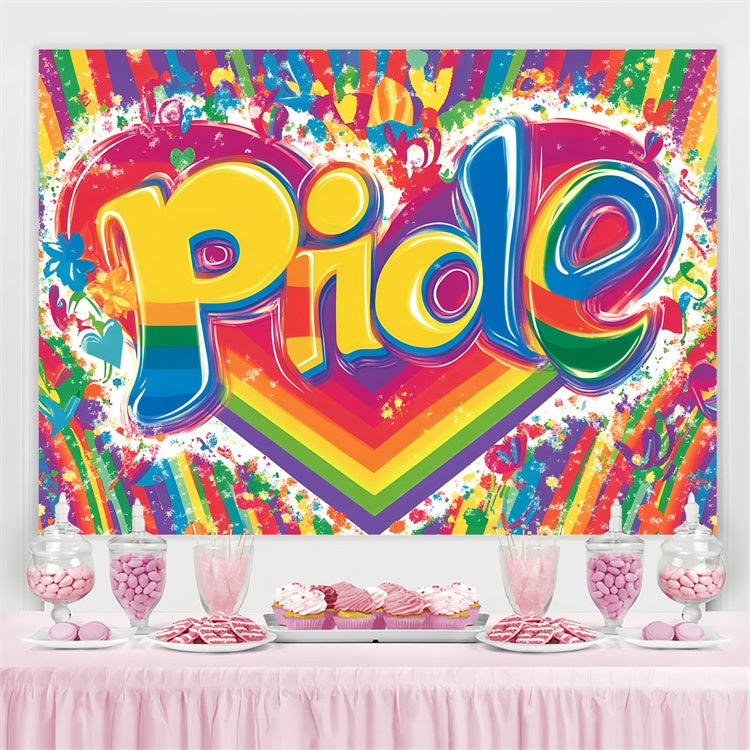 Pride Photo Backdrop Happy Graffiti Heart Backdrop GQ5-221