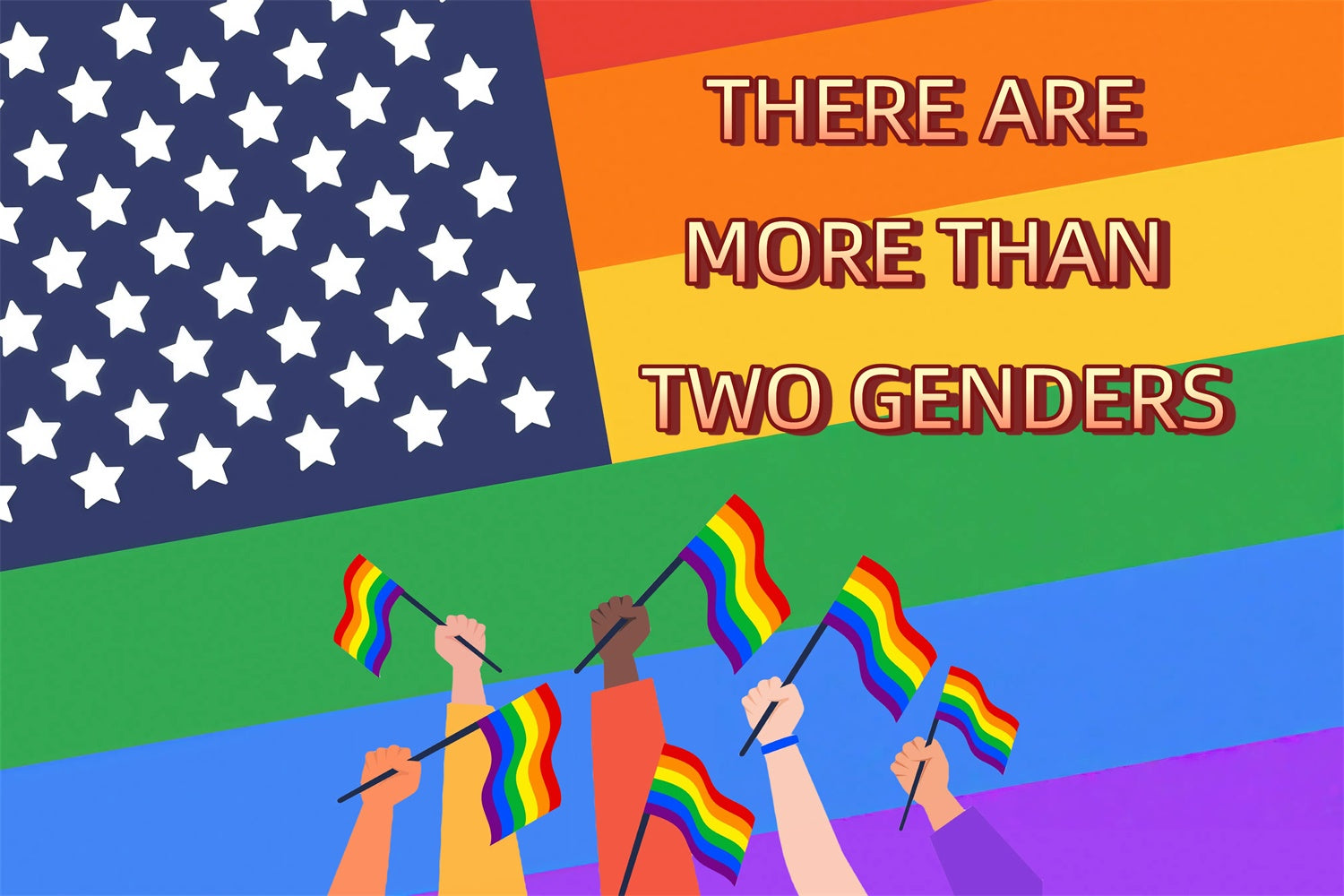 Pride Photo Backdrop Rainbow Justice Flag Backdrop GQ5-223