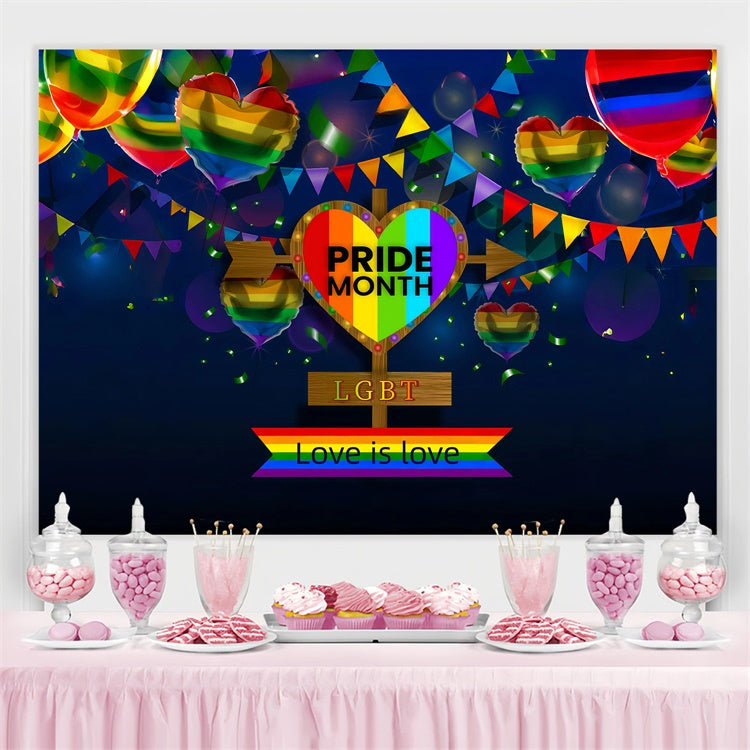 Pride Backdrop Balloon Midnight Celebration Backdrop GQ5-224