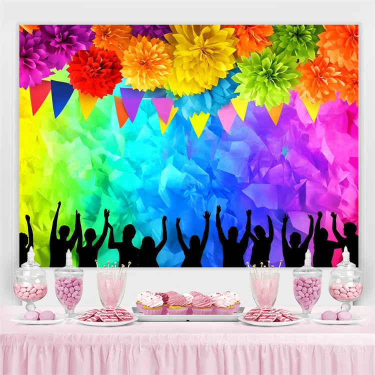 Pride Month Backdrop Flower Dance Party Backdrop GQ5-225