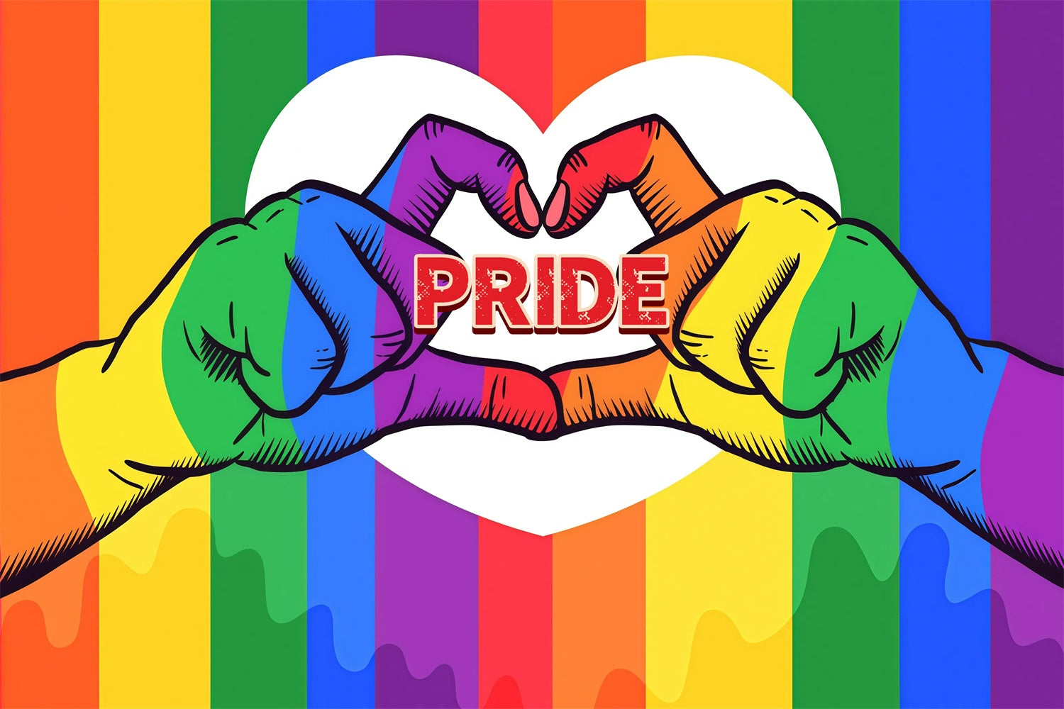 Pride Backdrops Pride Power Heart Hands Backdrop GQ5-226