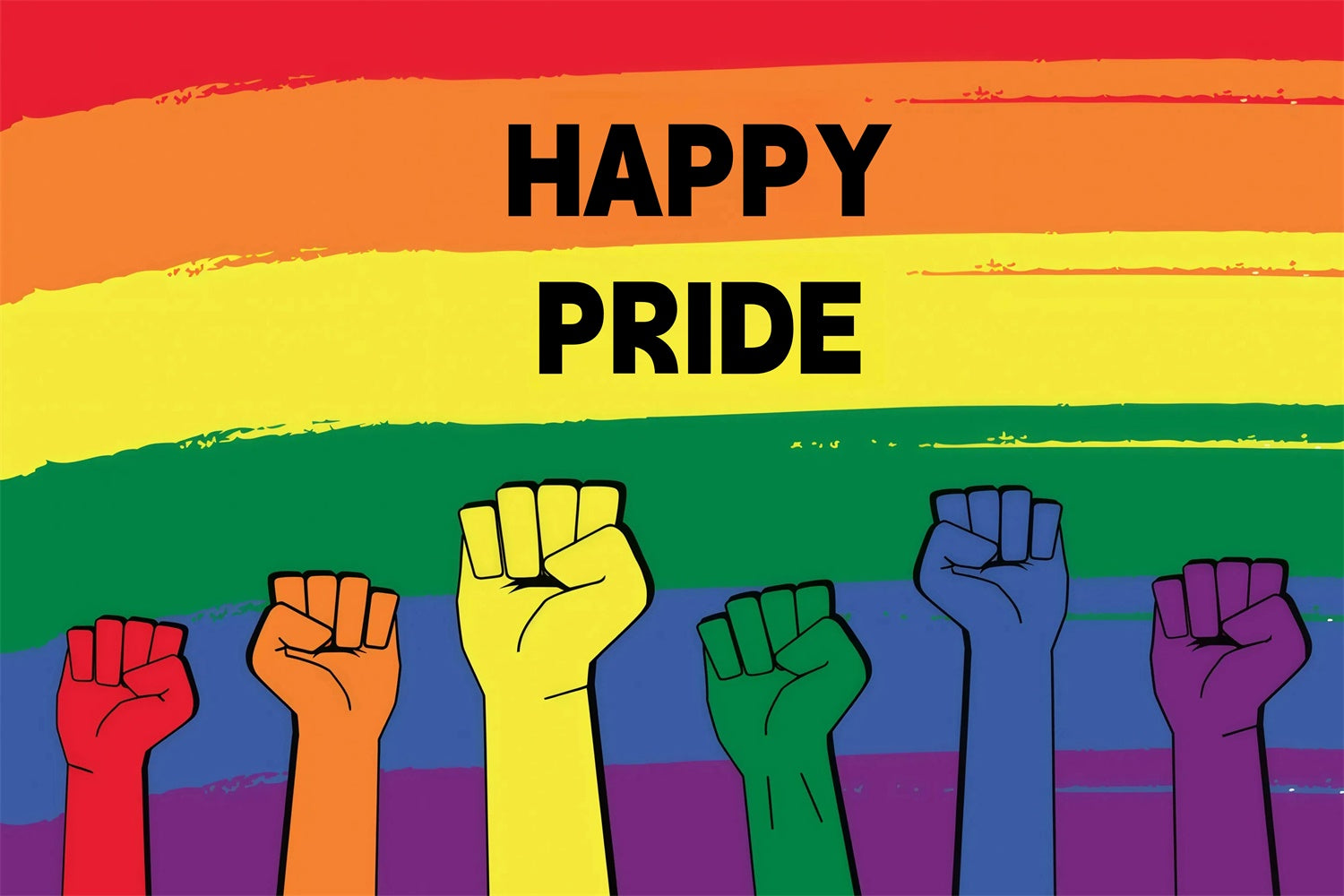 Pride Month Backdrop Happy Fists Raised Backdrop GQ5-228